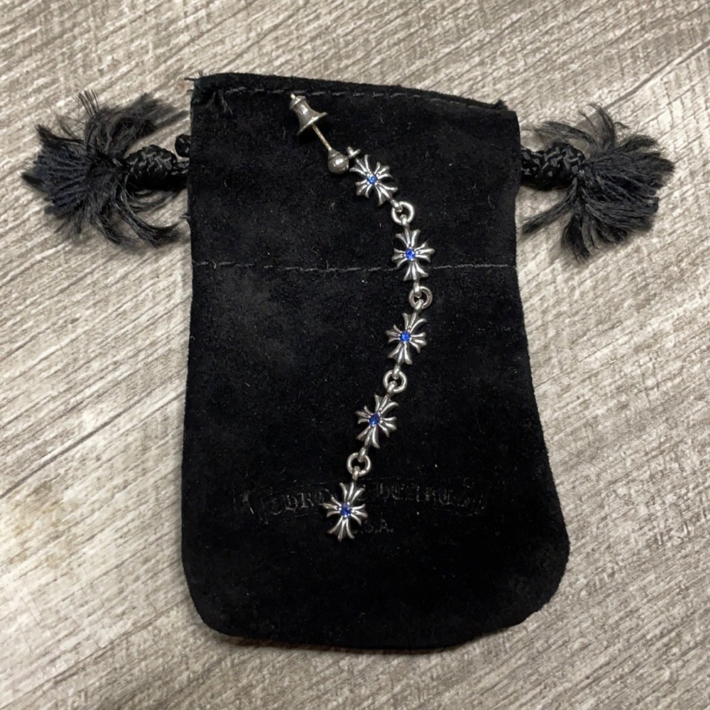 Authentic Chrome Hearts 5-Link Tiny E Earring - image 1